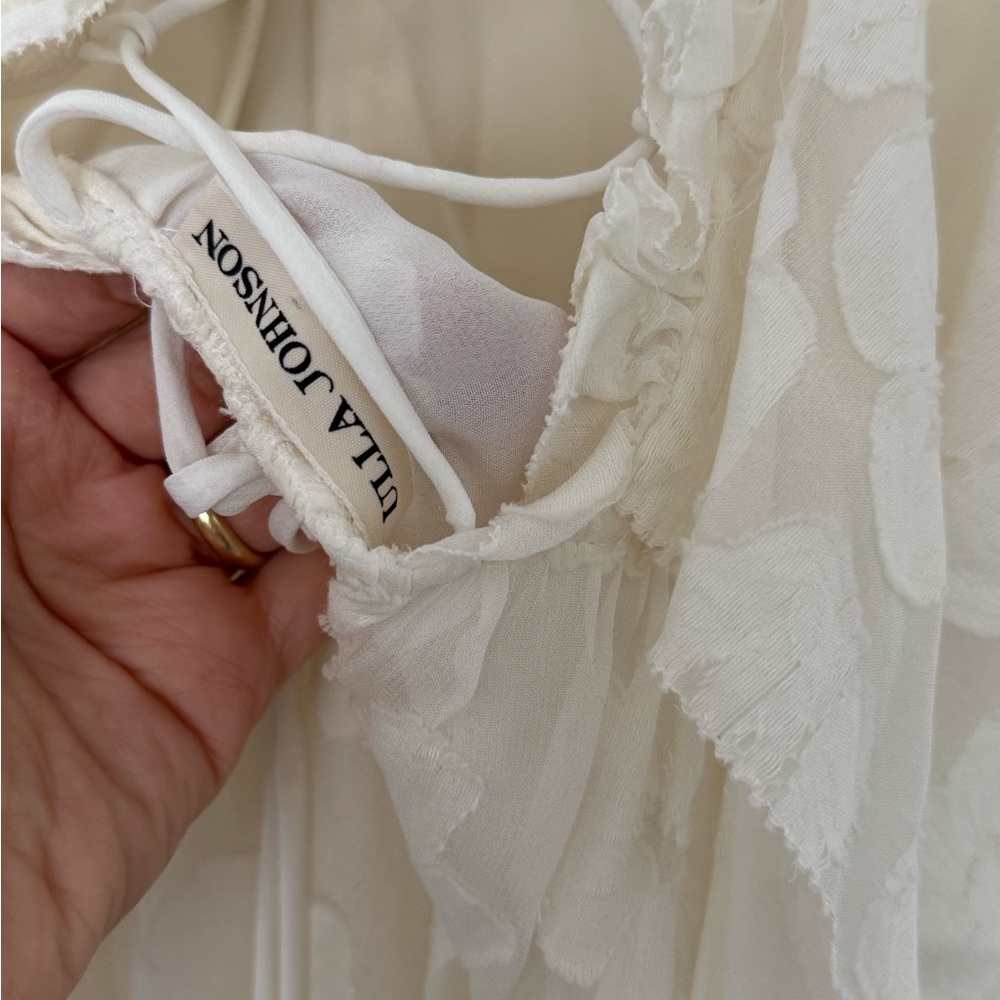 Ulla Johnson Mildred Floral Fil Coupé Ruffled Silk-Cotton Dress - Picture 7 of 9